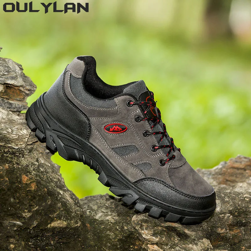 Oulylan Sports Hiking Shoes Men Winter Outdoor Climbing Shoes Non - slip Warm Lace-up Casual Trekking Sneakers Big Size