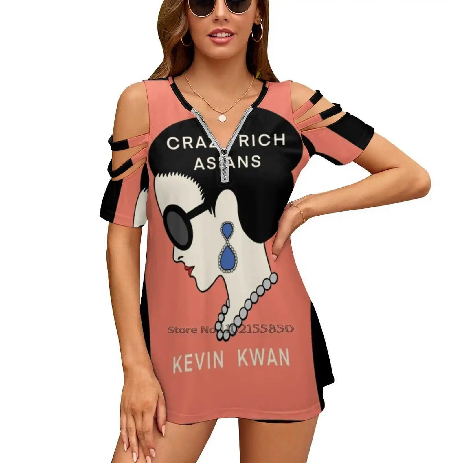 Book Cover : Crazy Rich Asians By Kevin Kwan Women Print T-Shirt Summer Casual Tops Streetwear T Shirt Boho Ladies Top Book