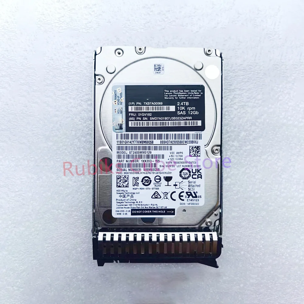 Disco Duro de servidor para Lenovo ThinkSystem, 2,4 TB, 2,4 T, 10K, SAS, 2,5 pulgadas, 7XB7A00069, 01GV182