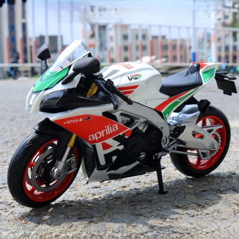 1:12 Die Cast Aprilia RSV4 RR1000 Alloy Motorcycle Model Car Autobike Shork-Absorber Off Road Autocycle Toy Gift Collection