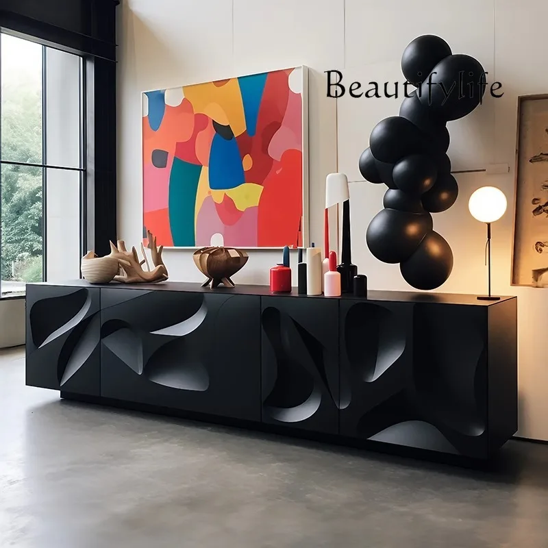 High end fashion Modern minimalist art aesthetic TV cabinet Italian post-modern light luxury furniture beautiful  Very pretty