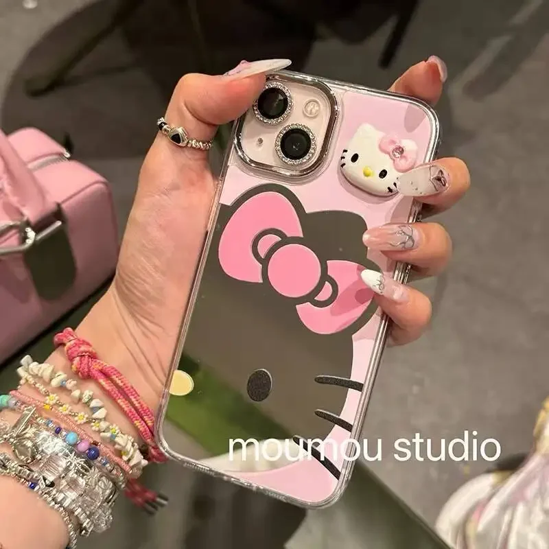 Süße Hello Kitty Anime Kawaii MINISO Anime Ins Fashion iPhone 16 15 pro max Hülle Süße Kt Katze Apple Cover Geschenke für Mädchen