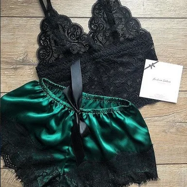 

Шорты на тонких бретельках, женский комплект одежды для сна, эластичные однотонные женские шорты-бретельки, кружевной женский комплект одежды для сна