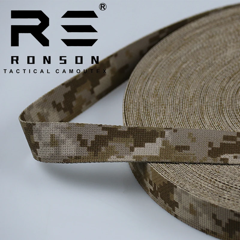 Tactical Nylon Strap Webbing AOR1 Camo 25mm Webbing Camouflage for Outdoor Backpack 25mm Sports Shoes Dog Shoes Printed