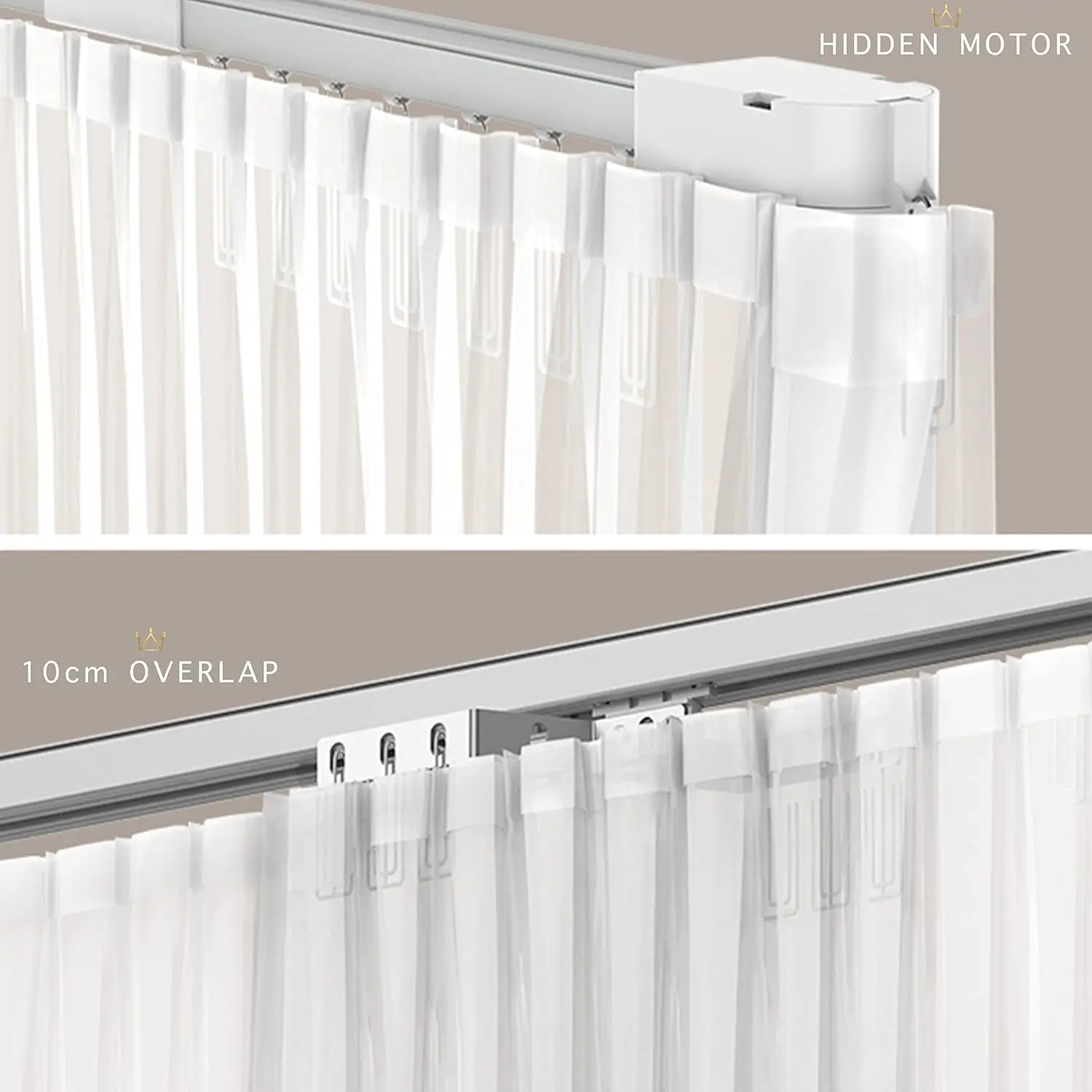 Smart Electric Curtain Track, Motorized Motor, Adjustable Track Length, Compatible with Alexa, Google