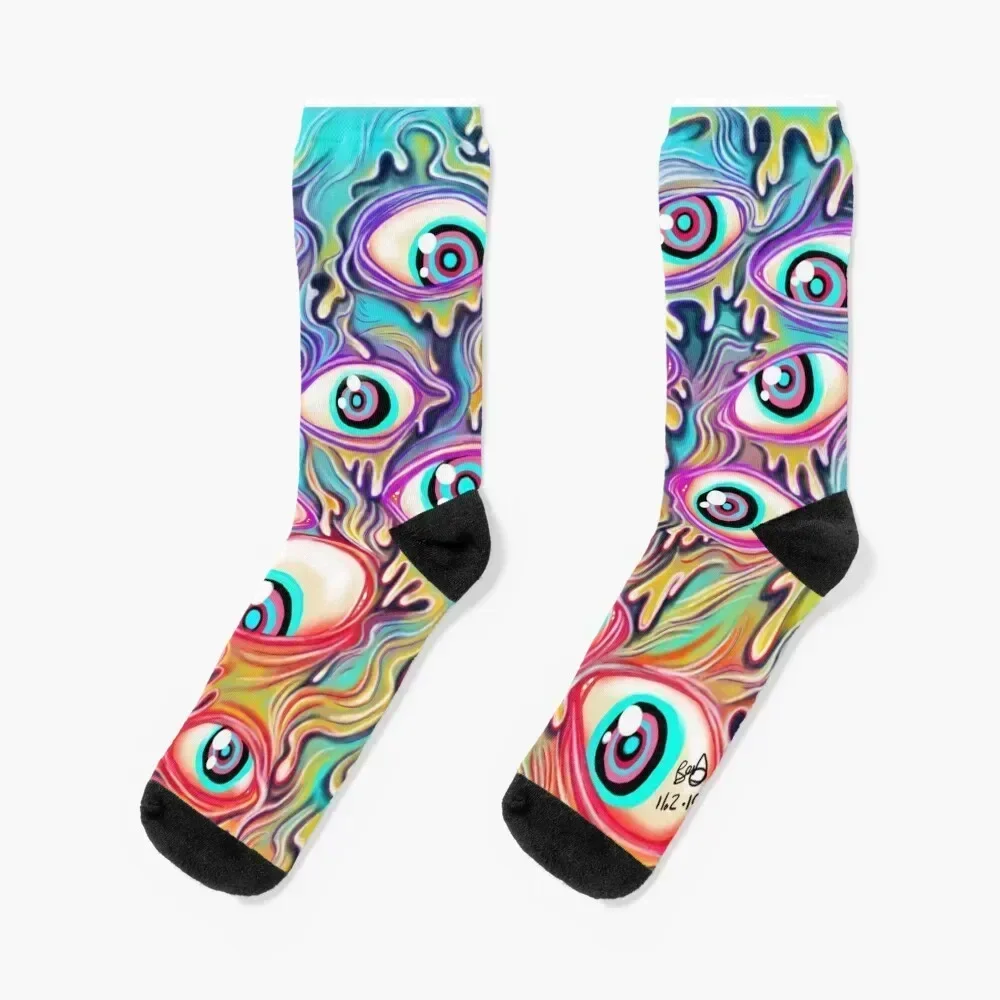 

Eyeball Pattern Socks snow warm winter Children's Climbing Socks Female Men's