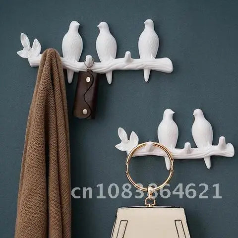 Home Accessories Wall Decorations Living Room Hanger ABS Bird Hanger Key Kitchen Coat Clothes Towel Hooks Hat Handbag Holder