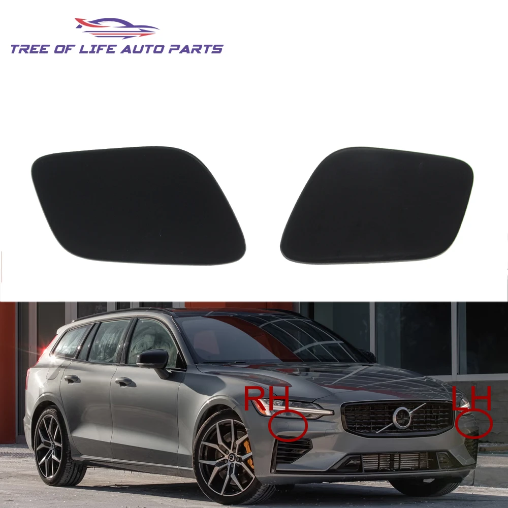 For V60 MK2 2019 2020 2021 2022 Unpainted Front Headlight Washer Spray Nozzle Cover Headlamp Cleaning Washer Jet Cap Lid