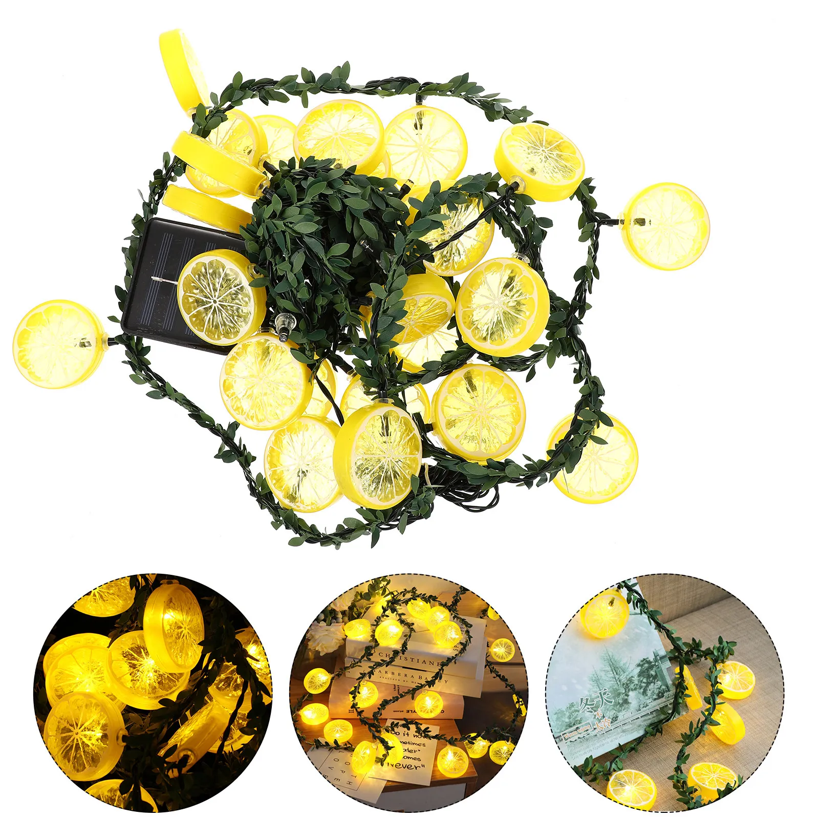 

1Pcs LED Solar String Light Simulated Lemon Vine Decoration Outdoor Garden Yard Balcony Warm Lighting Eco Friendly Reusable