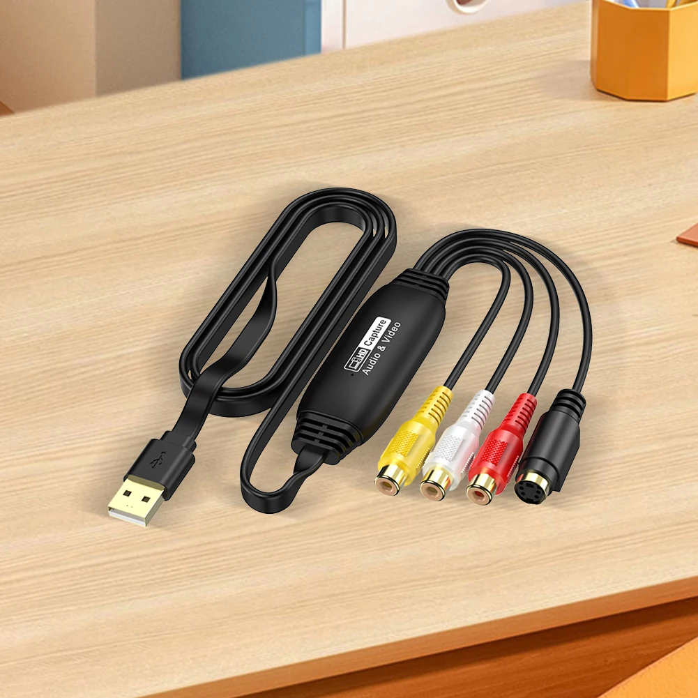 بطاقة التقاط الفيديو USB VHS TV DVD VCR بطاقة محول التقاط الصوت RCA إلى USB محول الفيديو محول لنظام التشغيل Windows Mac Linux #4