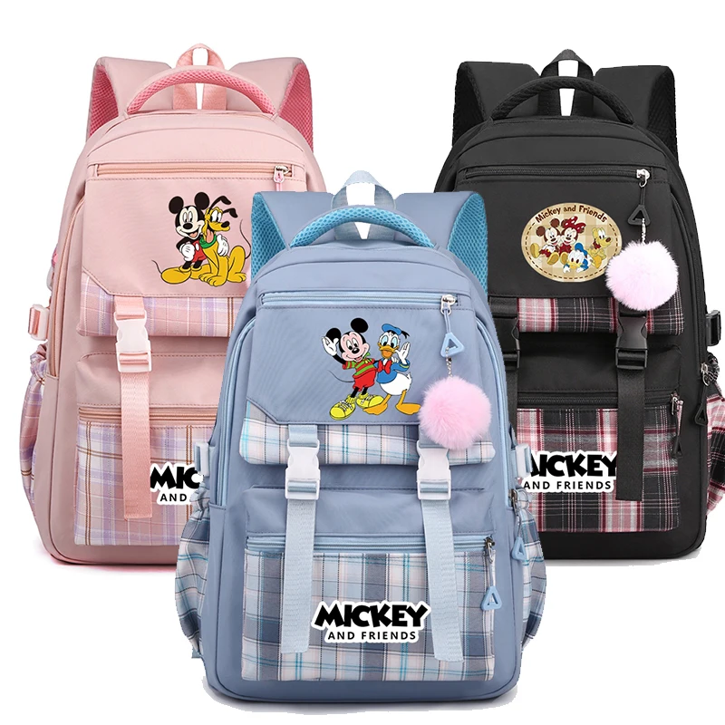 

MINISO Minnie Mickey Friend Donald Duck Backpack Teenger Girl Boy Schoolbag Student Schoolbag Bookbag Travel Laptop Bag