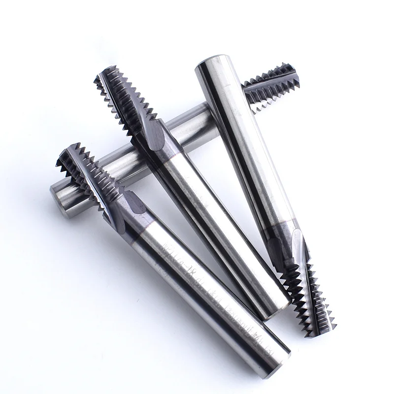 CNC 60 도 텅스텐 스틸, 미국 모든 톱니 테이퍼 씰링 파이프 스레드 밀링 커터, NPTF 1/16 1/8 1/4 3/4 3/8 1/2 밀
