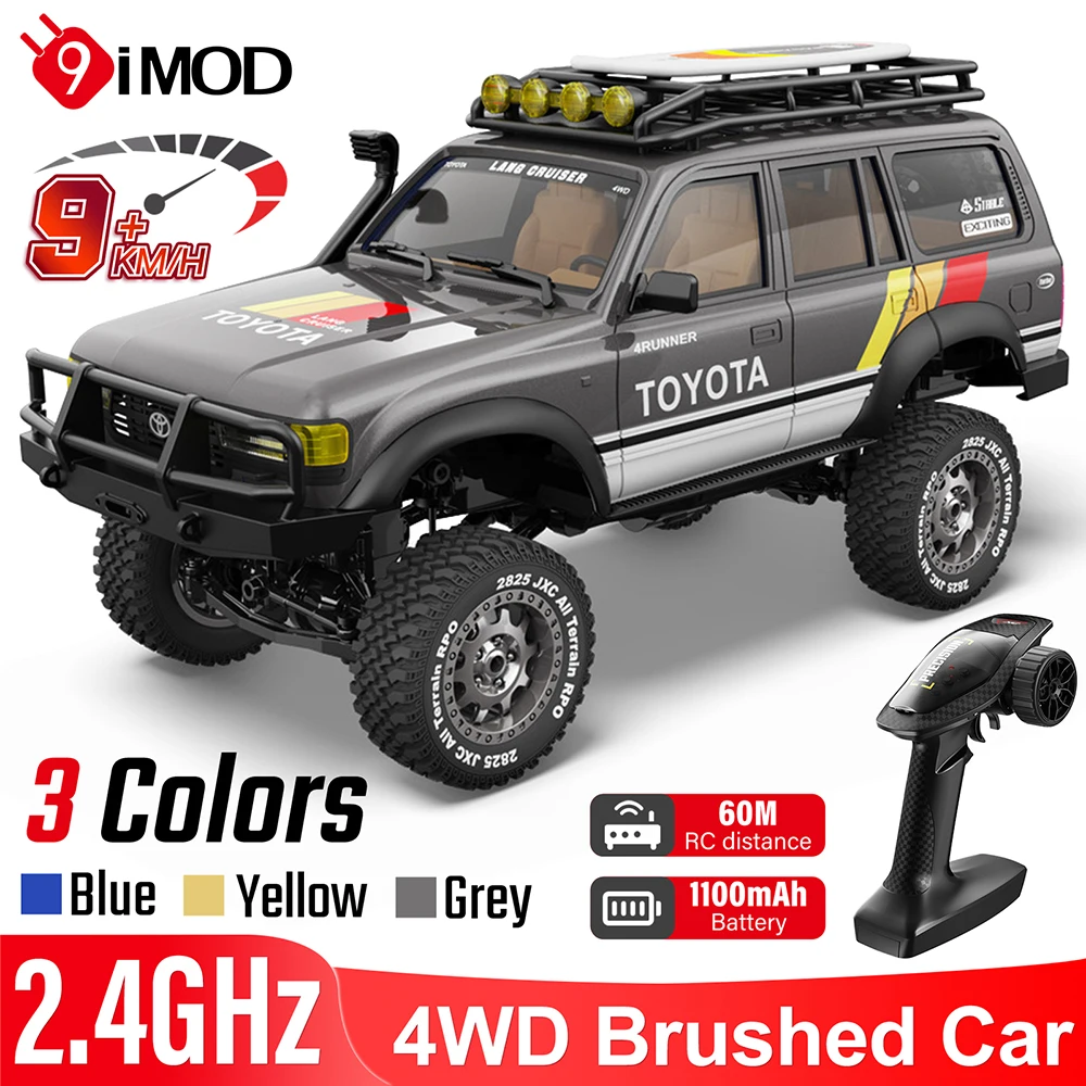 

9IMOD 1/12 RC Car 4WD Crawler Car 9km/h 1100mAh Battery LC80 2.4GHz 60M Distance Brushed Remote Control Car Simulation Model Toy