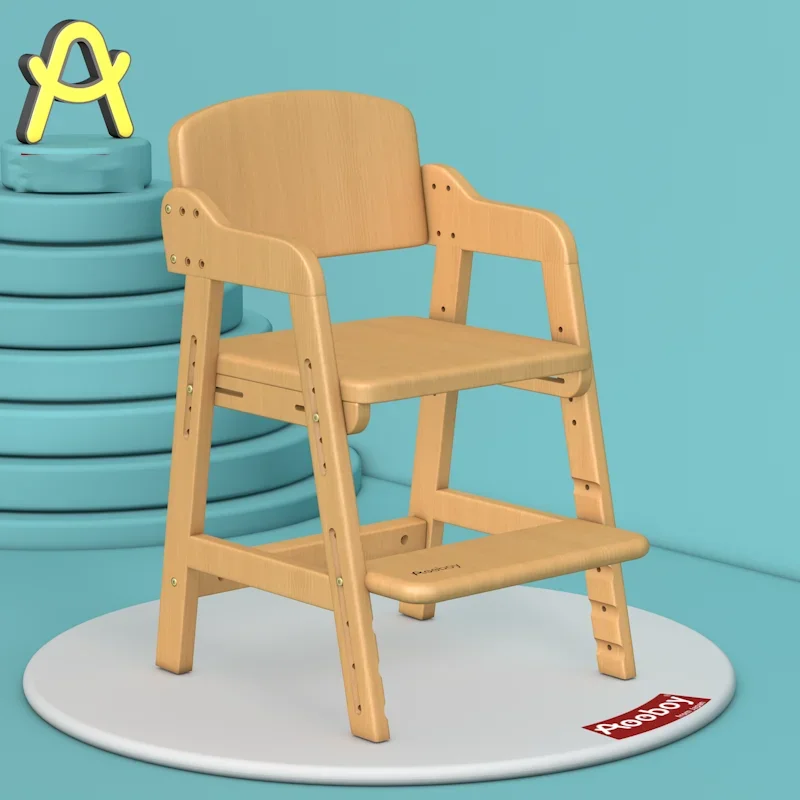 Study Armchairs Designer Height Adjustable Growing School Furniture Children's Stool Wooden Girl Silla Infantil Kids Room JGY