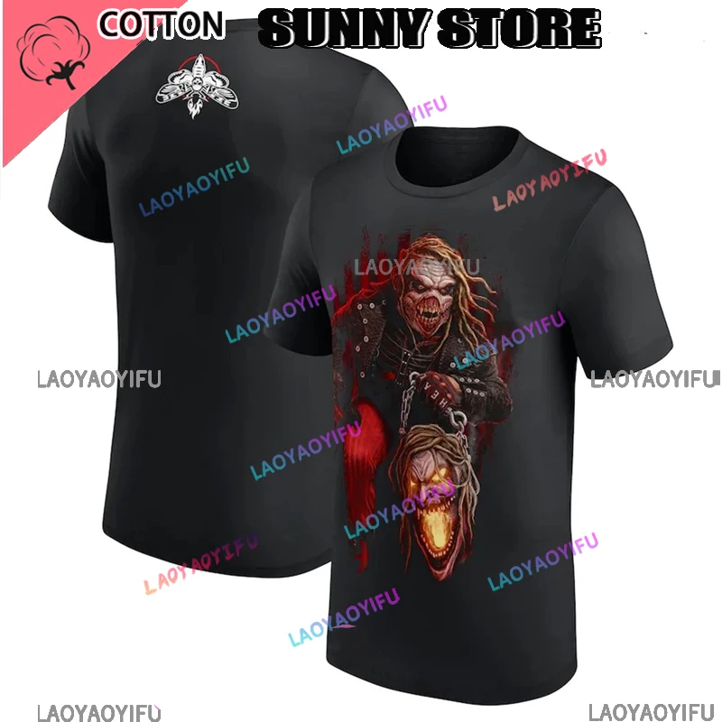 Wrestling Men's Black Bray Wyatt The Fiend Lantern T-Shirt Hot Selling New Summer Women's Short Sleeve Tops Shirt