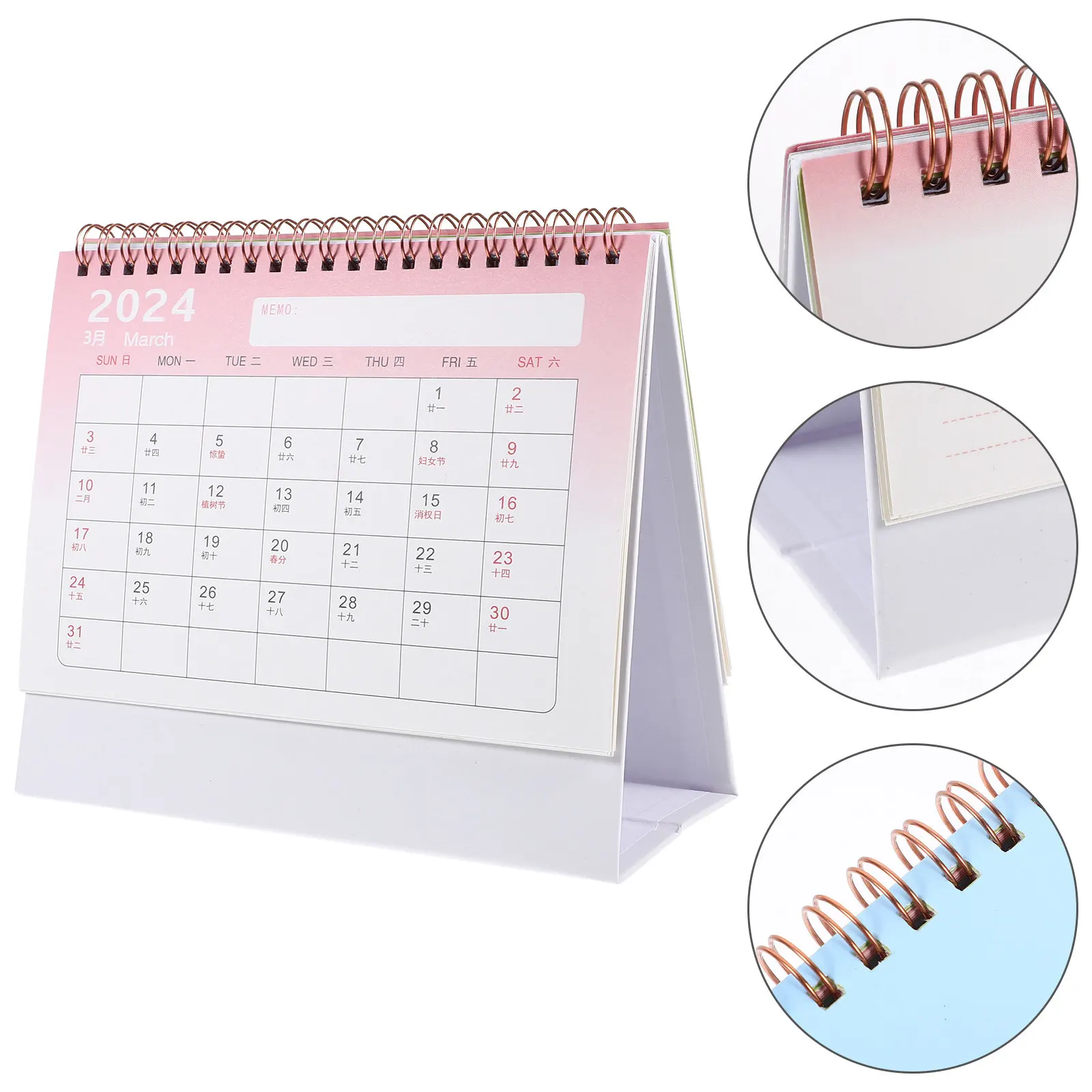 

Desk Decor Calendar Paper Sculpture Small Monthly Ornament Standing Home Perpetual Table Top Easel