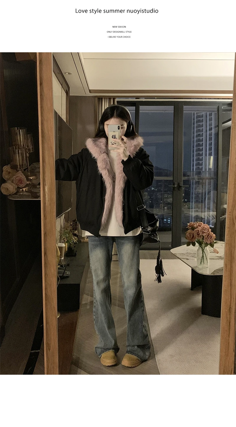 Two-sided Wear Imitation mink velvet Fur Hooded Cotton Padded Jacket Fashion New Winter Jackets Women's Short Loose Coats Trend 133 S71c575f4aaef4be3a274f995cb6a8b92E