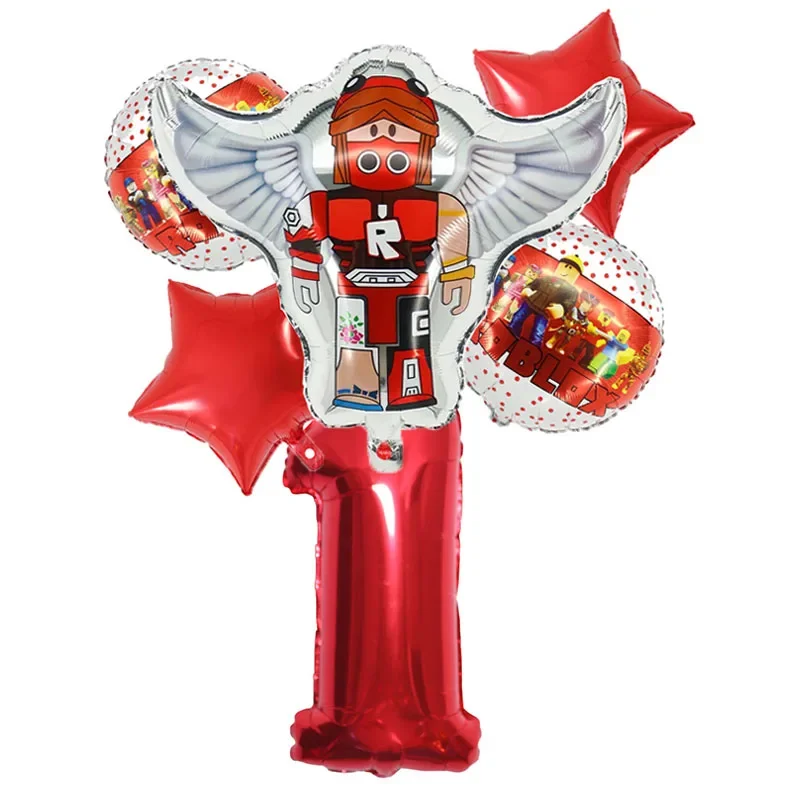 Roblox Balão Conjunto com Número para Crianças, Decoração De Festa De Aniversário, Personagem De Desenhos Animados, Brinquedos De Alumínio,