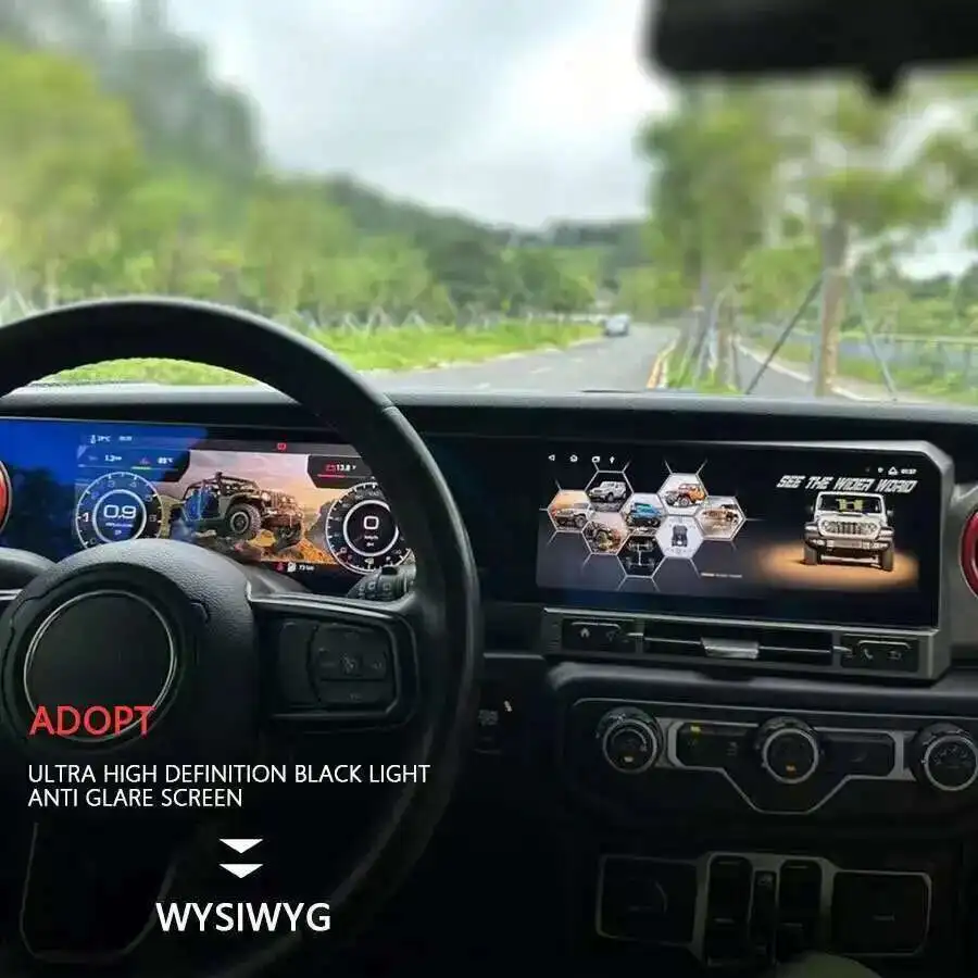 

Dual Screen Carplay 24.6inch For Jeep Wrangler 2018-2022 LCD Instrument Panel Android Stereo Multimedia Video Player Navigation