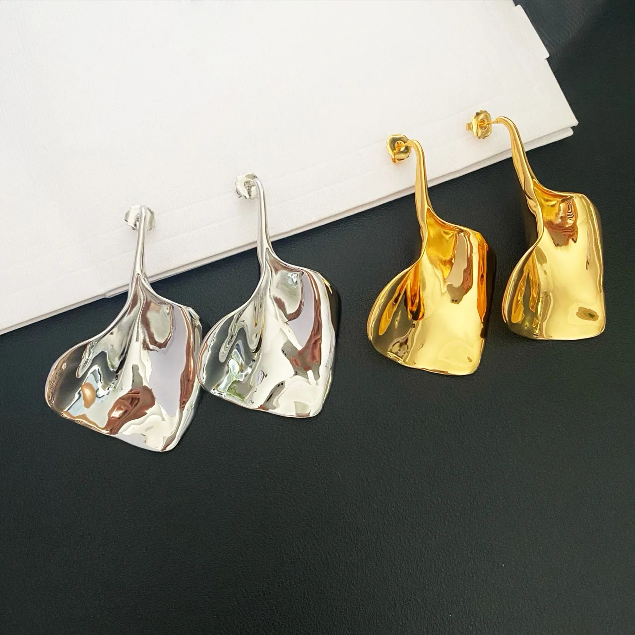 

New Jewelry & Accessories Trendy Style Irregular Geometric Earrings With Leaf Shapes For Women's Parties & Gifts