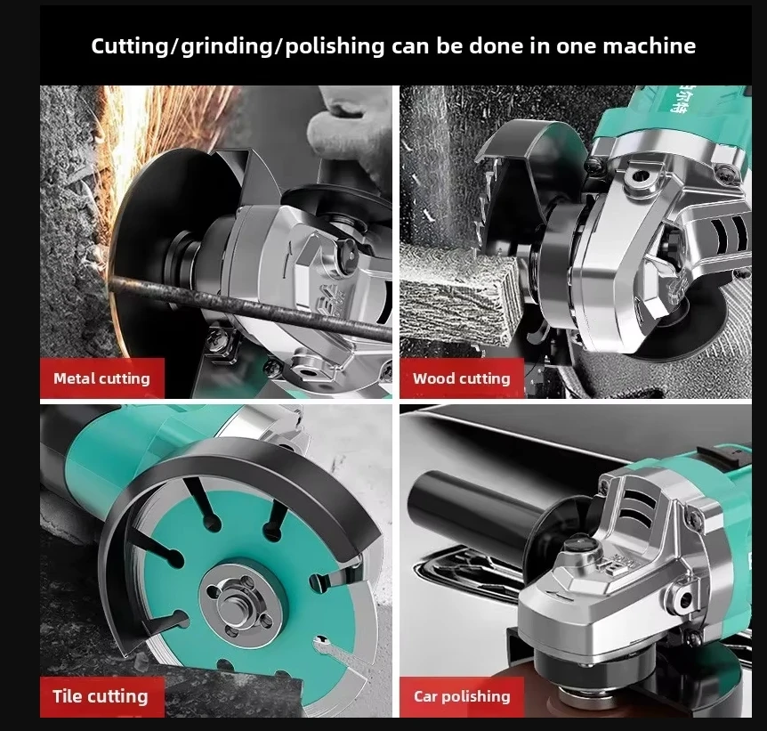 110V/220V Cordless Angle Grinder with Lithium Battery Multi Purpose Cutting and Polishing Electric Tool for DIY ADA