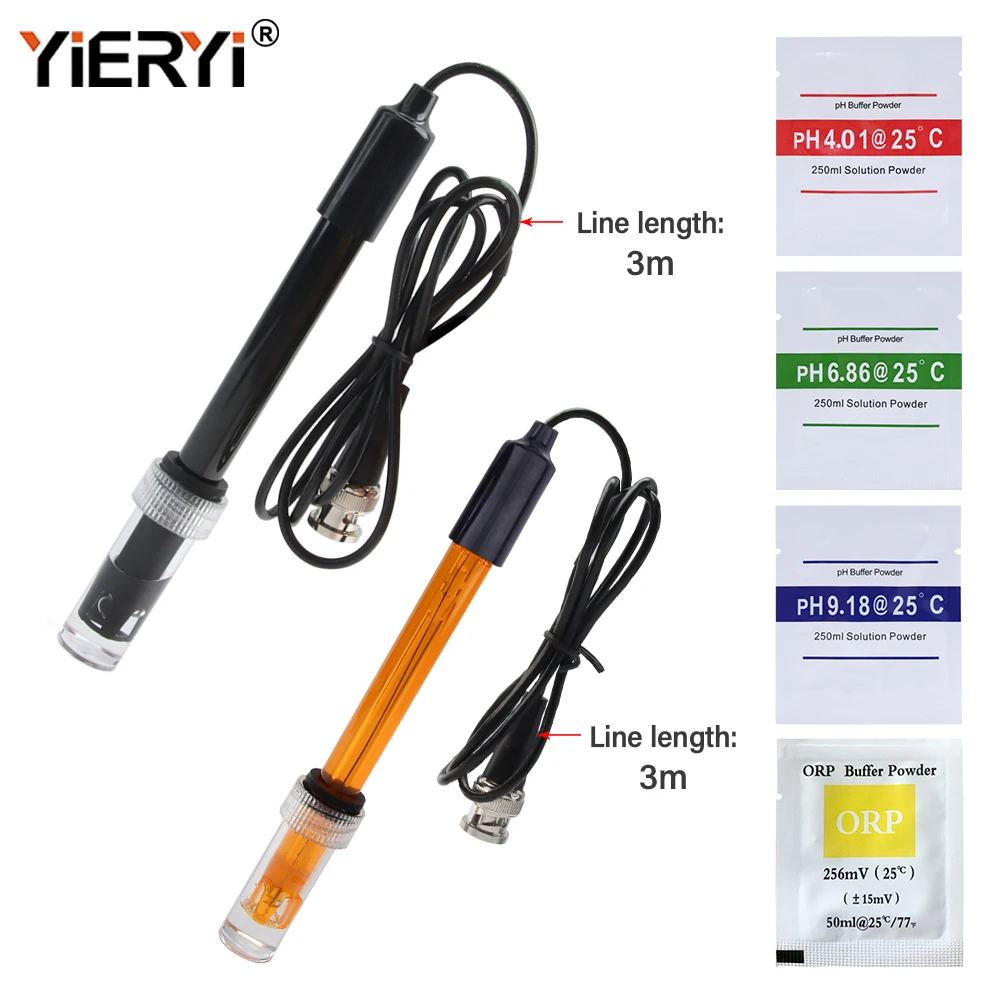 

Yieryi PH ORP Replacement Probe Aquarium Laboratory Electrode Oxidation-Reduction Potential Test BNC Q9 Connector 1.2M/3M Line