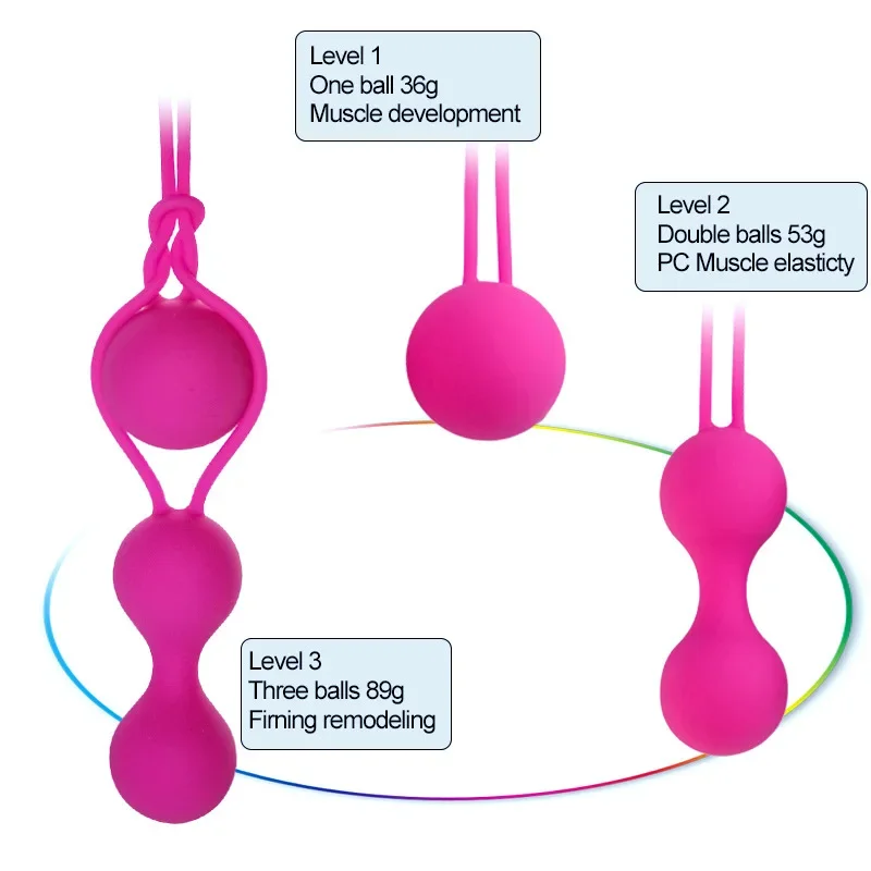 Bola de silicona segura, ejercitador Kegel, entrenador muscular del suelo pélvico, Bola de Venus, Perinee, juguetes sexuales para apretar para mujeres, Geisha Vaginal