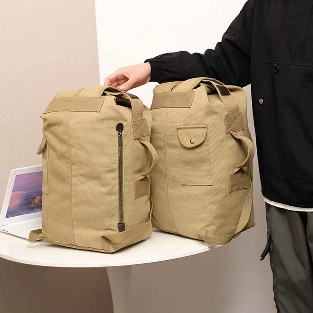 

Однотонный винтажный холщовый рюкзак, складной, многофункциональный, с множеством карманов, дизайнерский рюкзак-сумка, городской рюкзак