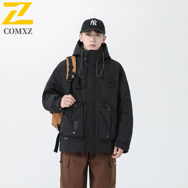 

Warm Windproof Down Jacket Waterproof Thick Fashionable Skiing Puffer Jacket 90% White Duck Down Tooling Jacket Men's Clothing