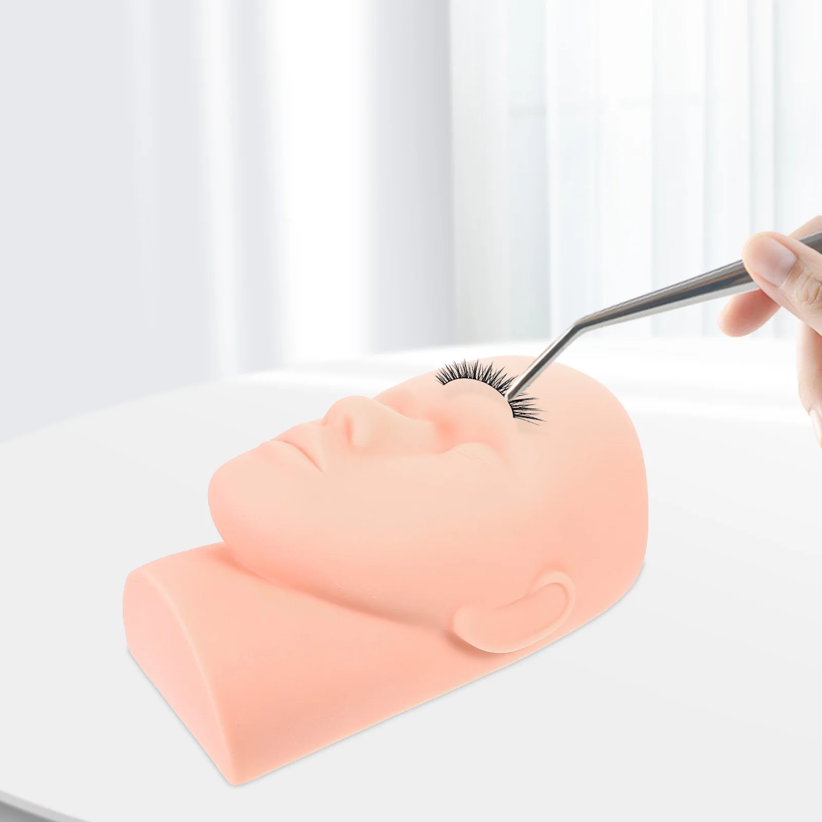 رأس عارضة أزياء لتدريب الرموش متين وقابل لإعادة الاستخدام لتمديد الرموش في صالونات التدريب للاستخدام المنزلي وممارسة مكياج الوجه #1