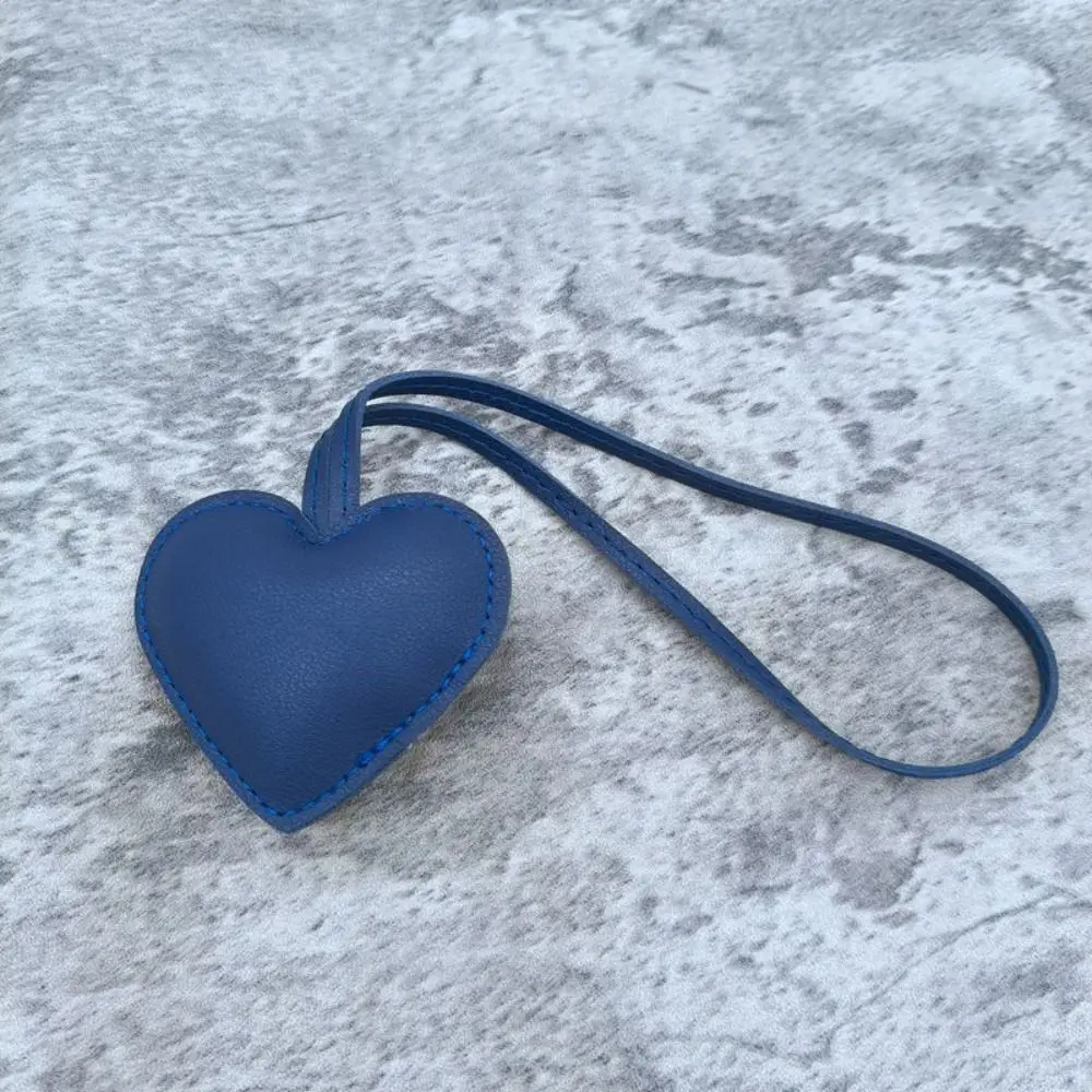 Multi-color PU Leather Heart Keychain Love Car Keyring PU Leather Hanger Cartoon Fashion Bag Pendant Car Accessory