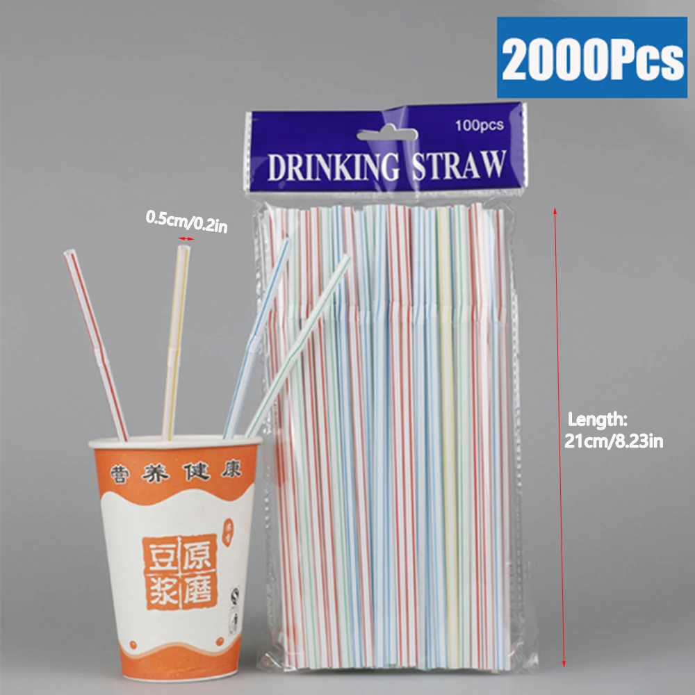 50/1000/3000 Stuks Kleurrijke Rietjes Rietjes Bar Melk Thee Party Bruiloft Keuken Woonaccessoires Drank Stro groothandel