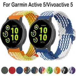 22mm 20mm Nylon Strap for Garmin Active 5/Vivoactive 5 Adjustable Breathable Wristband for Garmin Forerunner 965/955/265/165/55