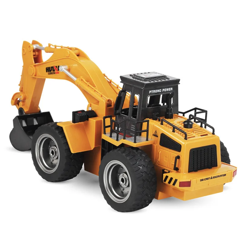 Huina 530 Engineering Vehicle 6-Way Alloy Excavator Lighting Sound Effects Charging Remote Control Engineering Cross-Border Toy