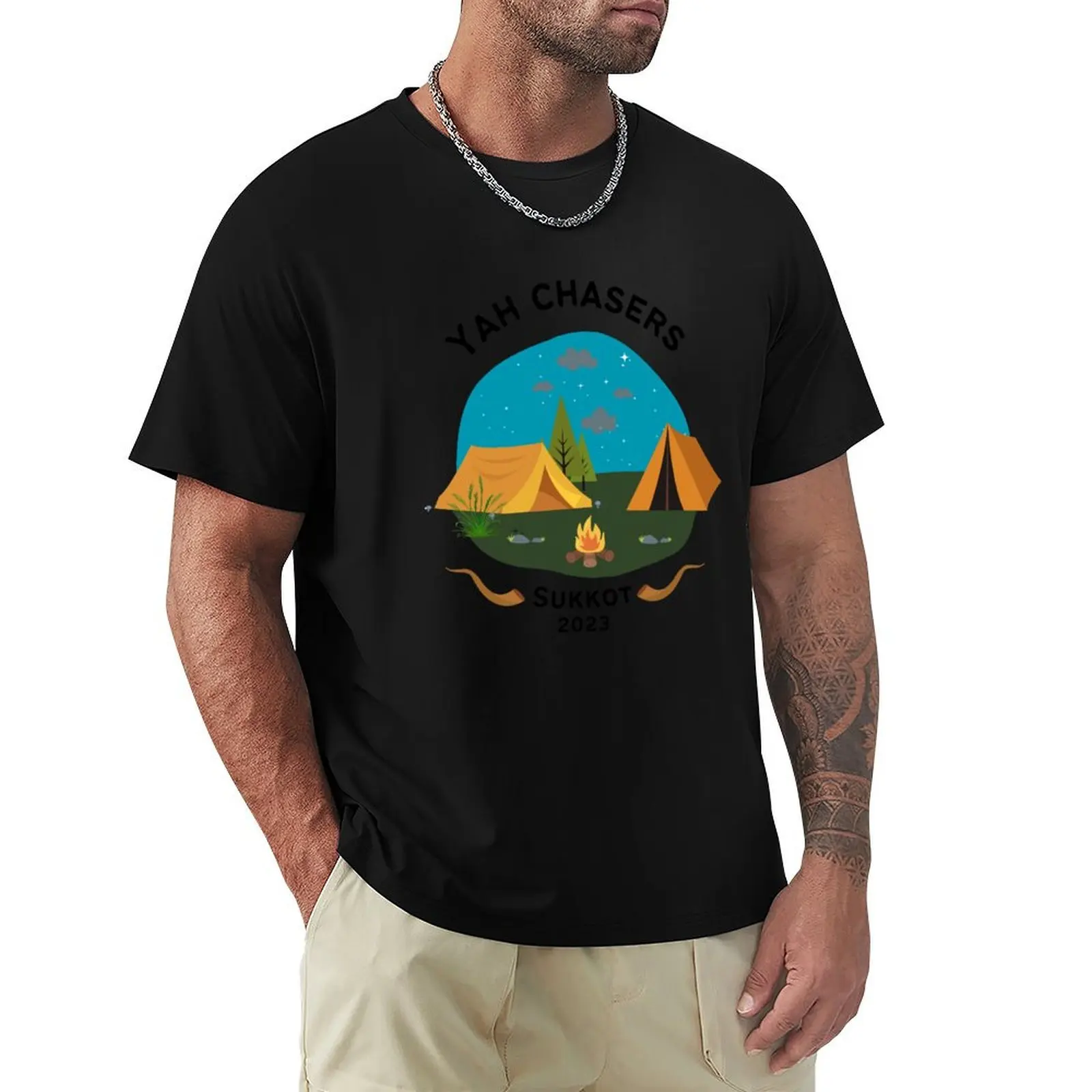 Sukkot Yah Chasers T-Shirt Urban Style Casual Short Sleeve Top