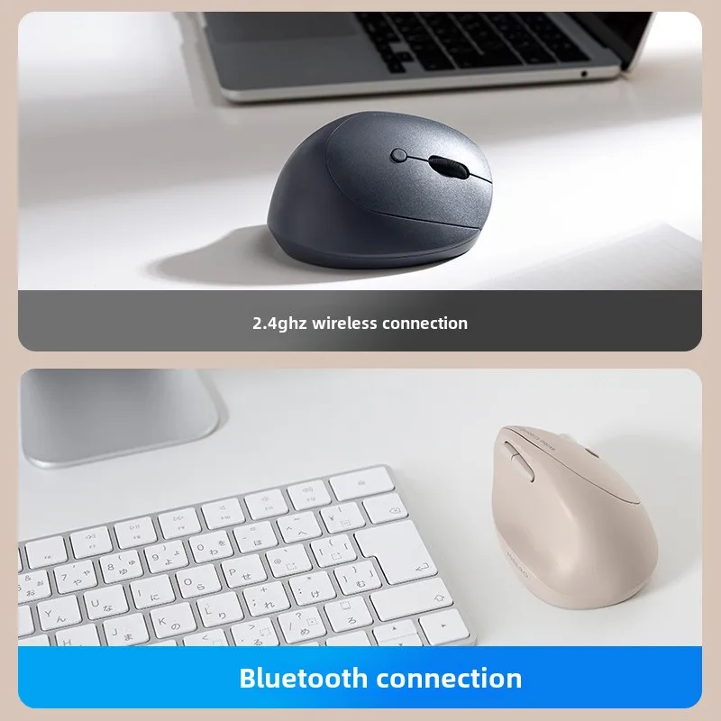 SANWA เมาส์ไร้สาย Bluetooth เงียบ ปรับแต่งการชาร์จการเชื่อมต่อ Tri-Mode Bluetooth 2.4Ghz สําหรับคอมพิวเตอร์ เมาส์จับแนวตั้ง