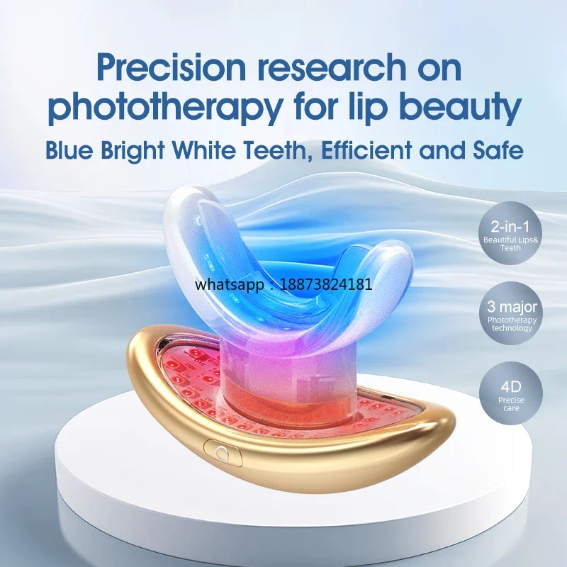 Double function Electric Lip Plumper Smooth Lip Wrinkles Teeth Whitening Blue Infrared Red Light Therapy fast shipping