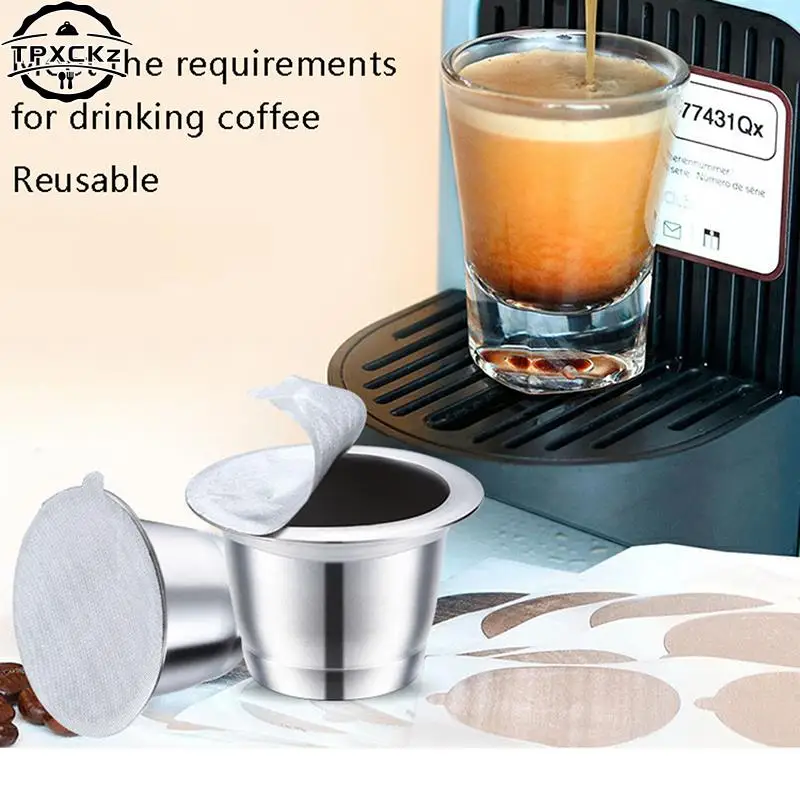 1pc Refillable Stainless Steel Espresso Coffee Maker Capsule Refilling Filter For Nespresso Machine Reusable Filter Coffee Pods