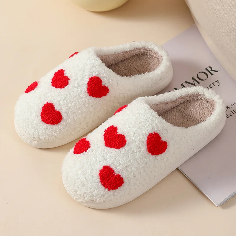 Cute Cartoon Cotton Slippers 2024 Winter New Couple Love Home Comfortable External Wear Non Slip Versatile Cotton Slippers Daily