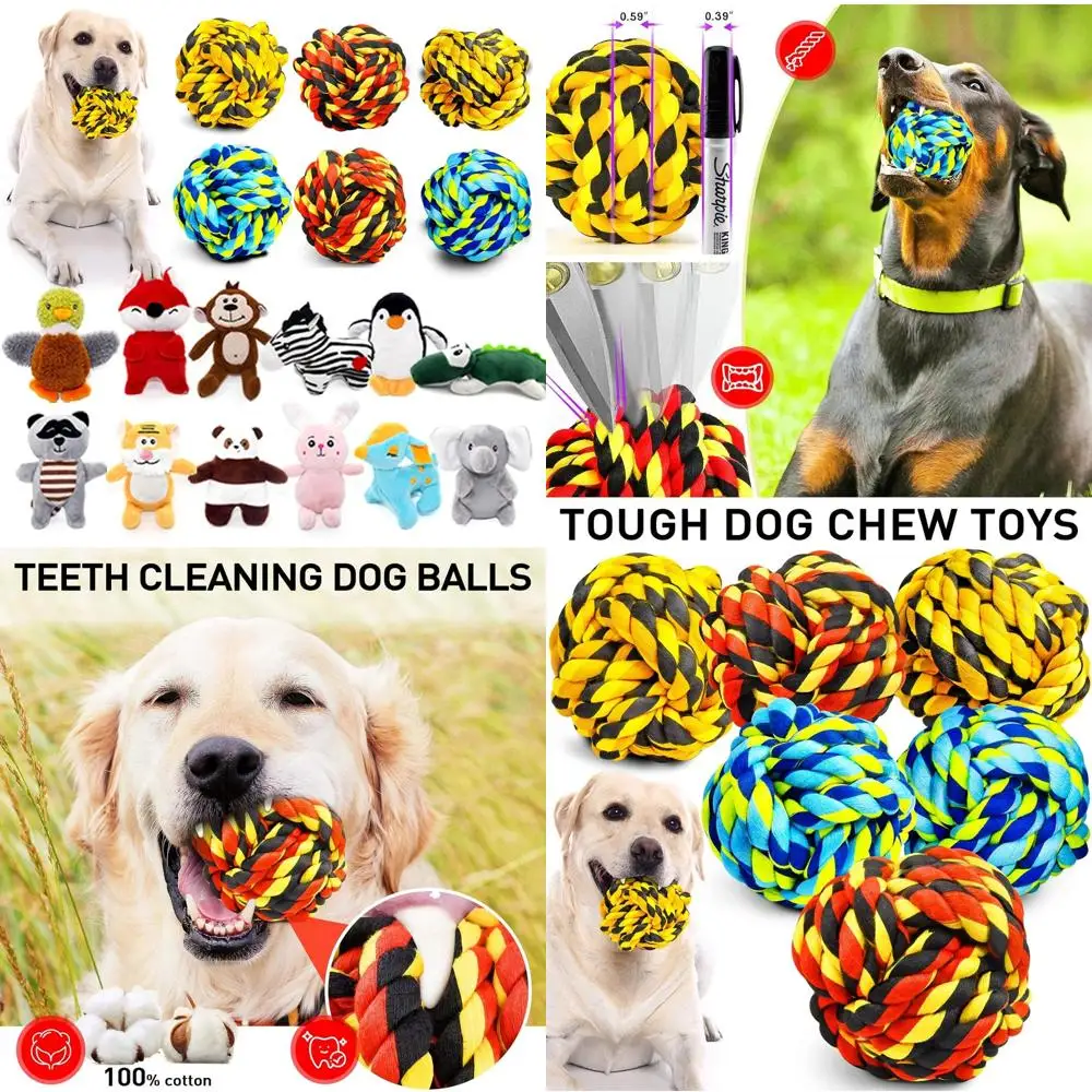 

«Sharlvoy XL Dog Chew Toys для агрессивных жевательных работ, прочные шарики для больших собак, сверхмощные игрушки, скрипучие игрушки для маленьких собак»