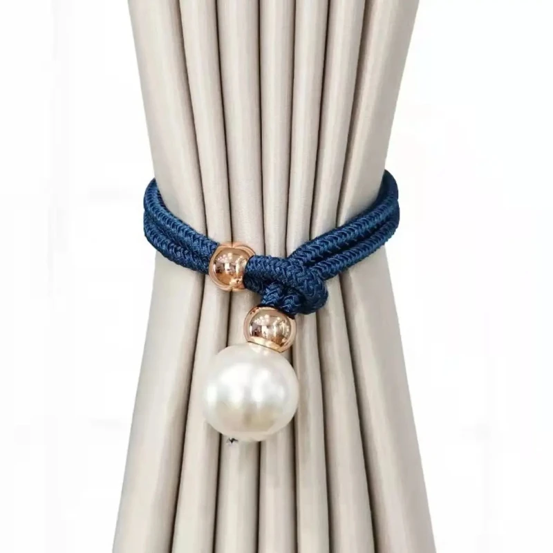 1pc strong Curtain Tiebacks Hanging Belts Ropes Curtain Holdback Curtain Rods Accessoires Pearl curtain strap fixing buckle