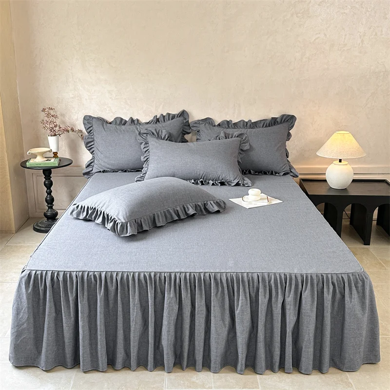 Solid Color Bedskirt Comfortable High Quality Bed Skirts ropa de cama Single/Queen/King Size Comfortable Bed Skirt jupe de lit