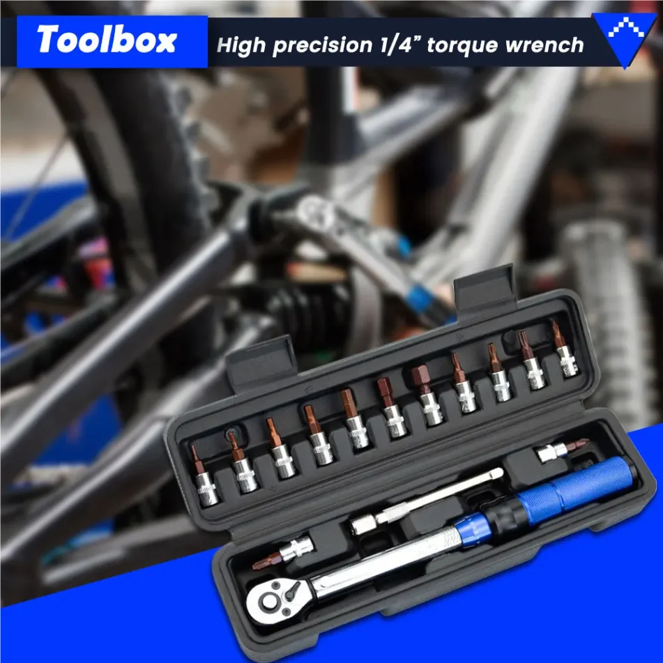 Podofo High-Precision Torque Wrench Set 2-24NM Adjustment  Dual-Direction Ratchet with for Auto Motorcycle Bike Maintenance Tool
