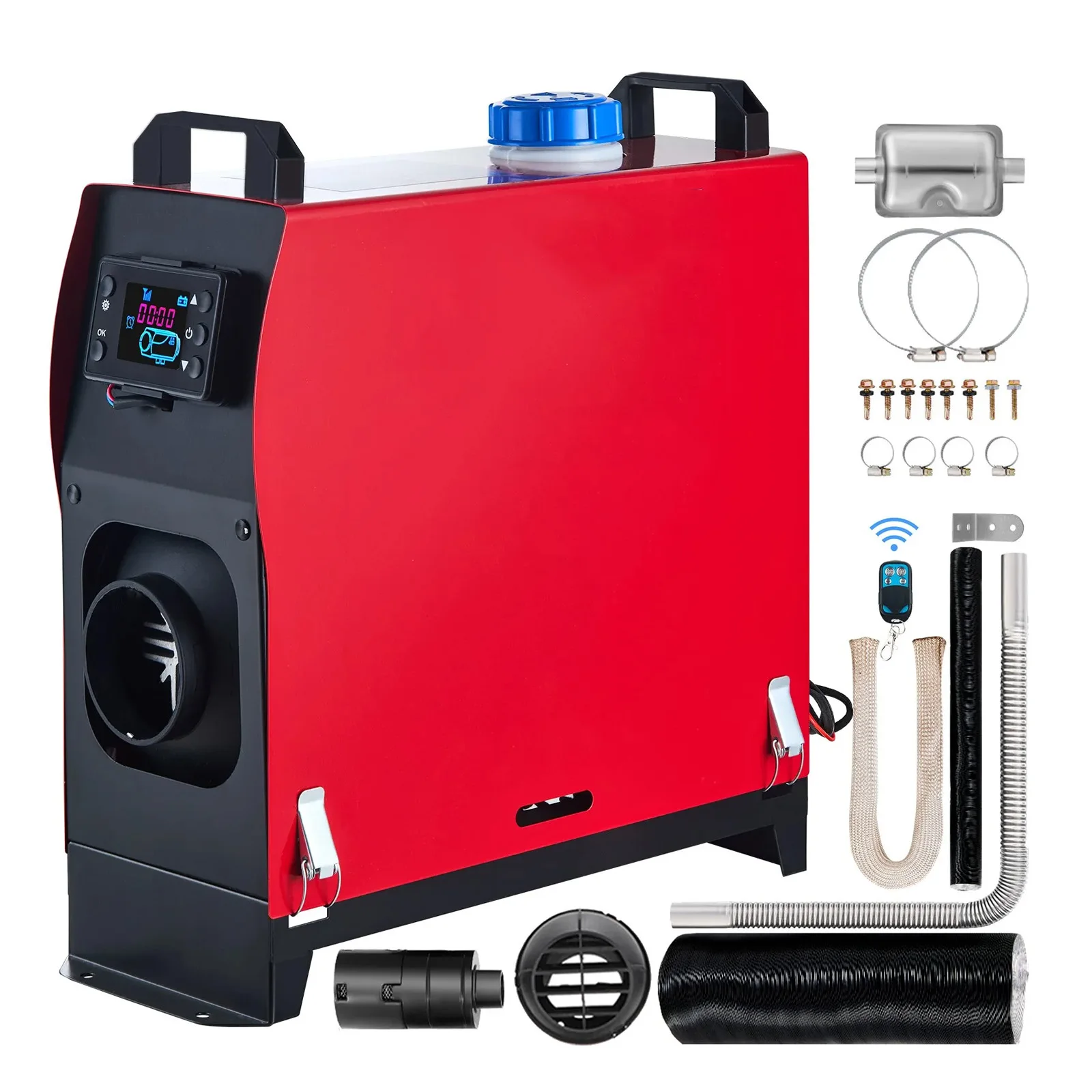 Riscaldatore diesel VEVOR, riscaldatore d'aria diesel 12V, marmitta, riscaldatore d'aria diesel da 8 kW con telecomando e schermo LCD del termostato