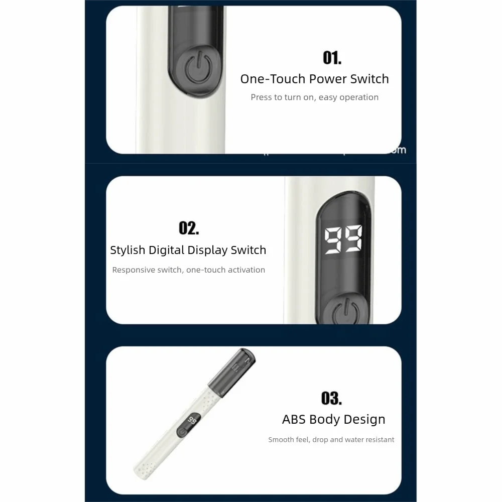 Waterproof Electric Nose Hair Trimmer Washable Portable Design Ear And Nose Hair Clipper LED Screen Digital Power Display