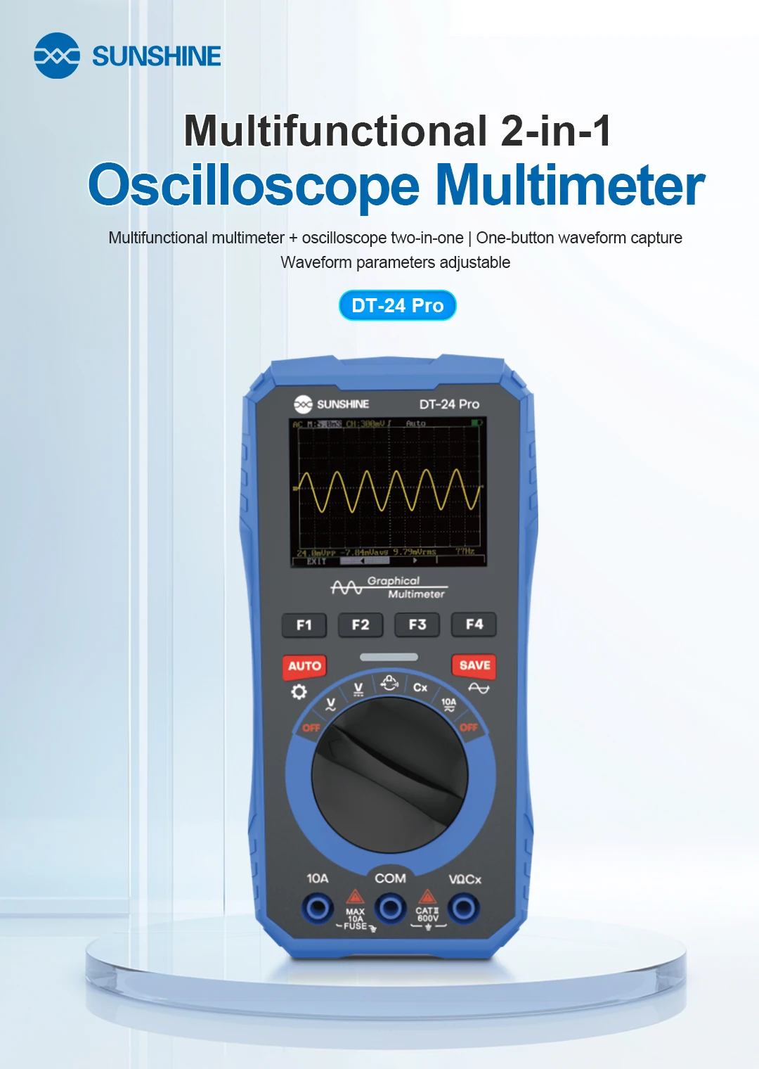 SUNSHINE 다기능 오실로스코프 멀티미터, CODE dt-24Pro, 선샤인 오실로스코프 멀티미터, 투인원