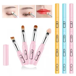 1Pc 4 in 1 Portable Retractable Makeup Brush Travel Lip Eye Make Up Brush Mini Soft Hair Eyeshadow Brush Beauty Makeup Tools