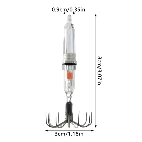 1/3/5 st. lysande bläckfiskjiggkrokar vattentäta LED-ljus för att locka fisk multikrokar fiskekrokar redskap fisketillbehör 8 best sales LED-bete - №6