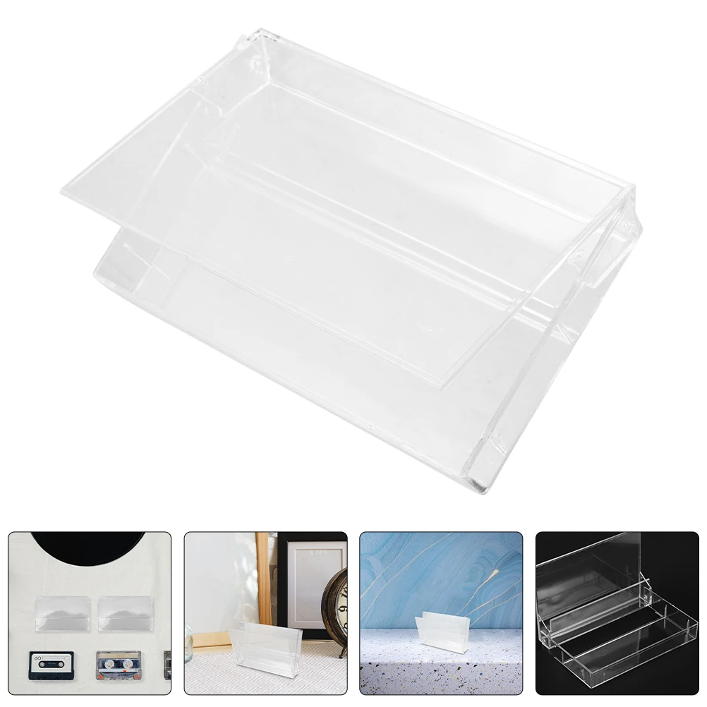 

4 Pcs Tape Storage Box Audio Cassette Cases Boxes Holder Small Organizer Pp Display Holders
