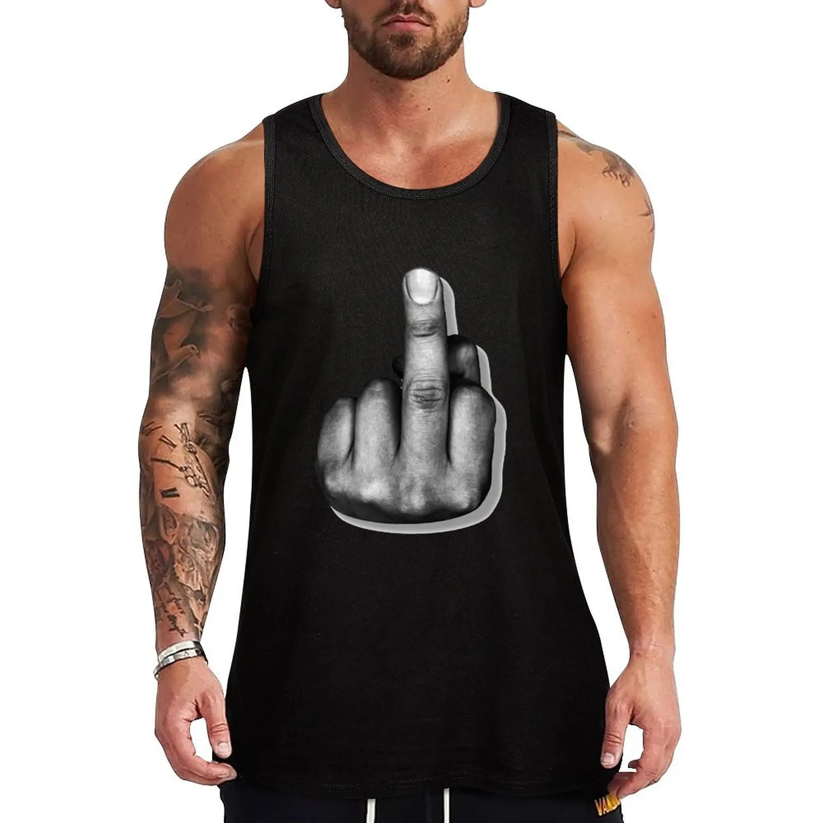 Middle Finger Flipping the Bird Tank Top Quick Dry Tank Top for Running Jogging Athletic Wear